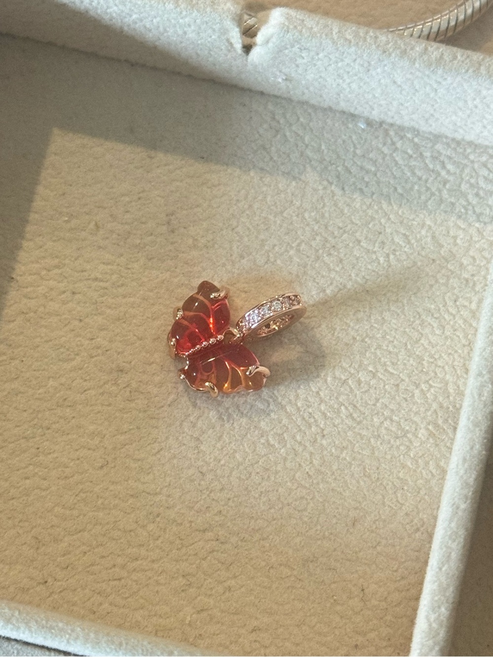 Pandora rose gold butterfly charm